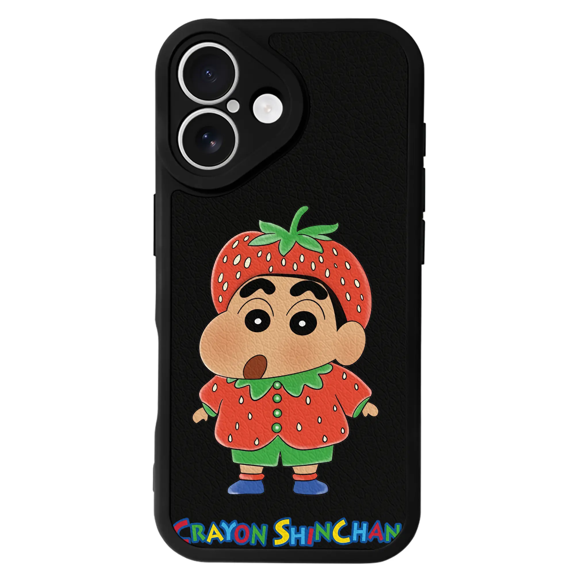 クレヨンしんちゃん グッズ 野原 しんのすけ - IPhone 16シリーズ対応 ・ シリコンスマホケース ・ レザー調 ・ 高精度フィット ・ 耐衝撃 ・ ワイヤレス充電対応 ・ 精密カット